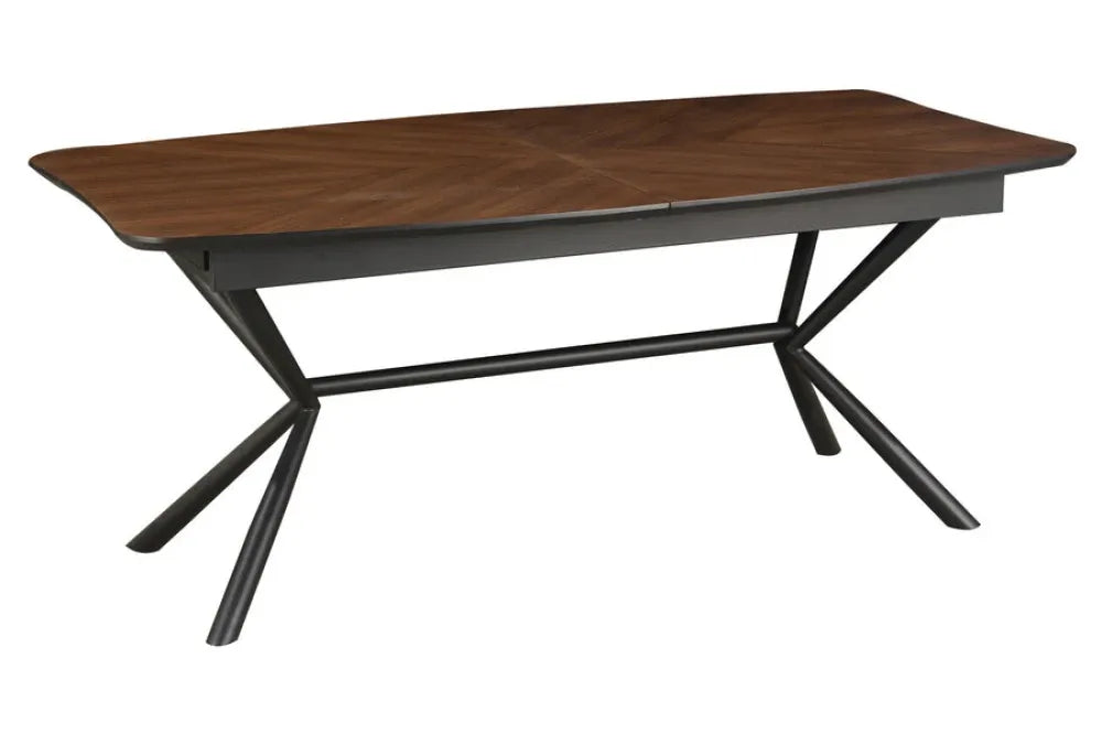 Masa extensibila din MDF/Funir de nuc Maro si Metal Negru L180-270xH76cm GRANDEZZA