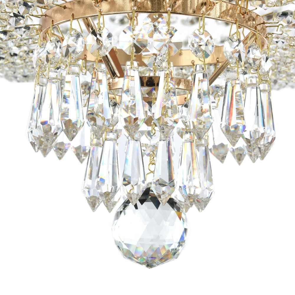Lustra rotunda din Cristal Transparent cu 5 becuri D40xH44cm Palace
