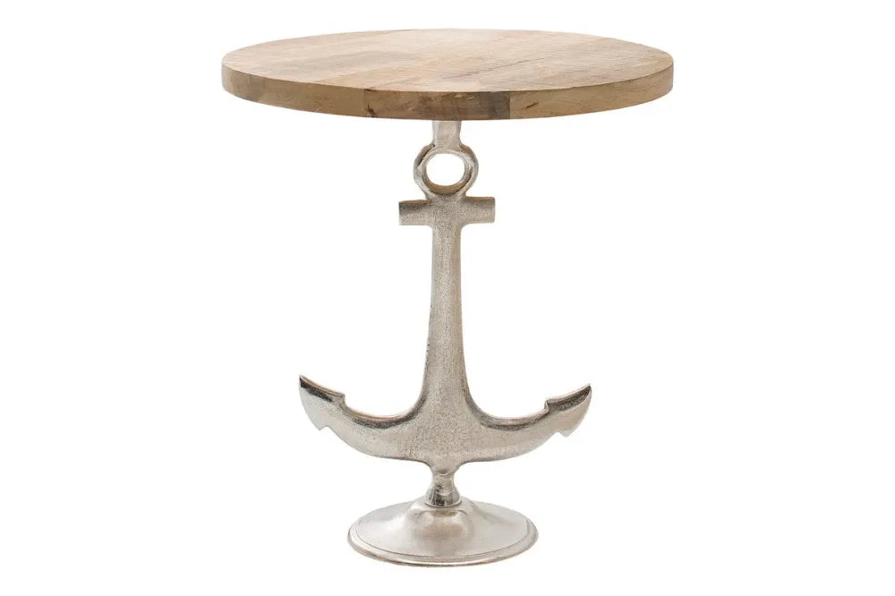 Masuta laterala din Lemn de mango Maro si Metal Argintiu L50xH56cm Anchor