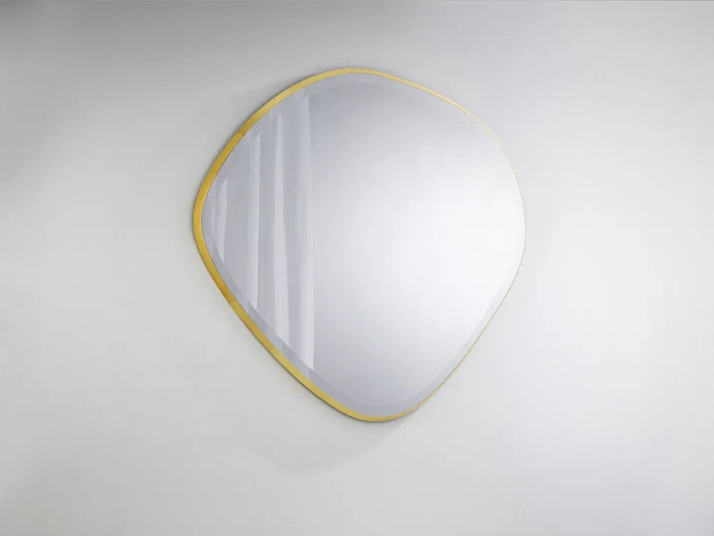 Oglinda Asimetrica cu rama din MDF Auriu H80xL80xA4cm Mimo