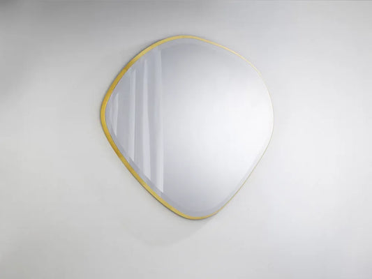 Oglinda Asimetrica cu rama din MDF Auriu H80xL80xA4cm Mimo