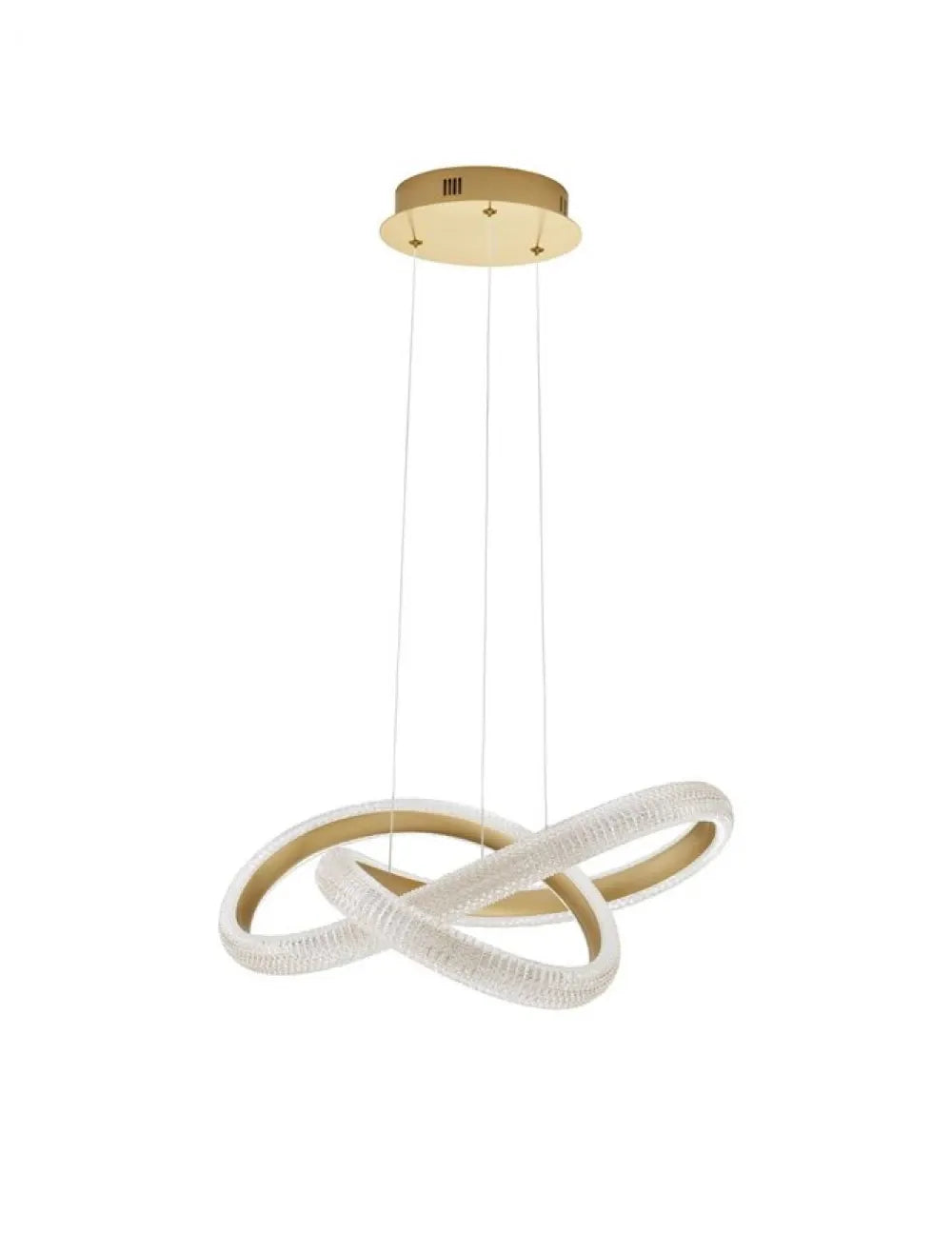 Lustra structura din Aluminiu Auriu si abajur din Acrilic Transparent H120xL52.5cm IP20 41.5W 3600lm 3000k MEDORA