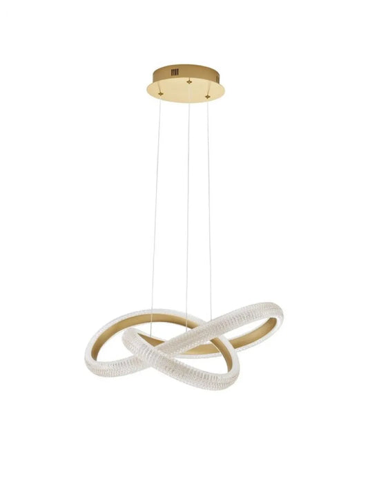 Lustra structura din Aluminiu Auriu si abajur din Acrilic Transparent H120xL52.5cm IP20 41.5W 3600lm 3000k MEDORA