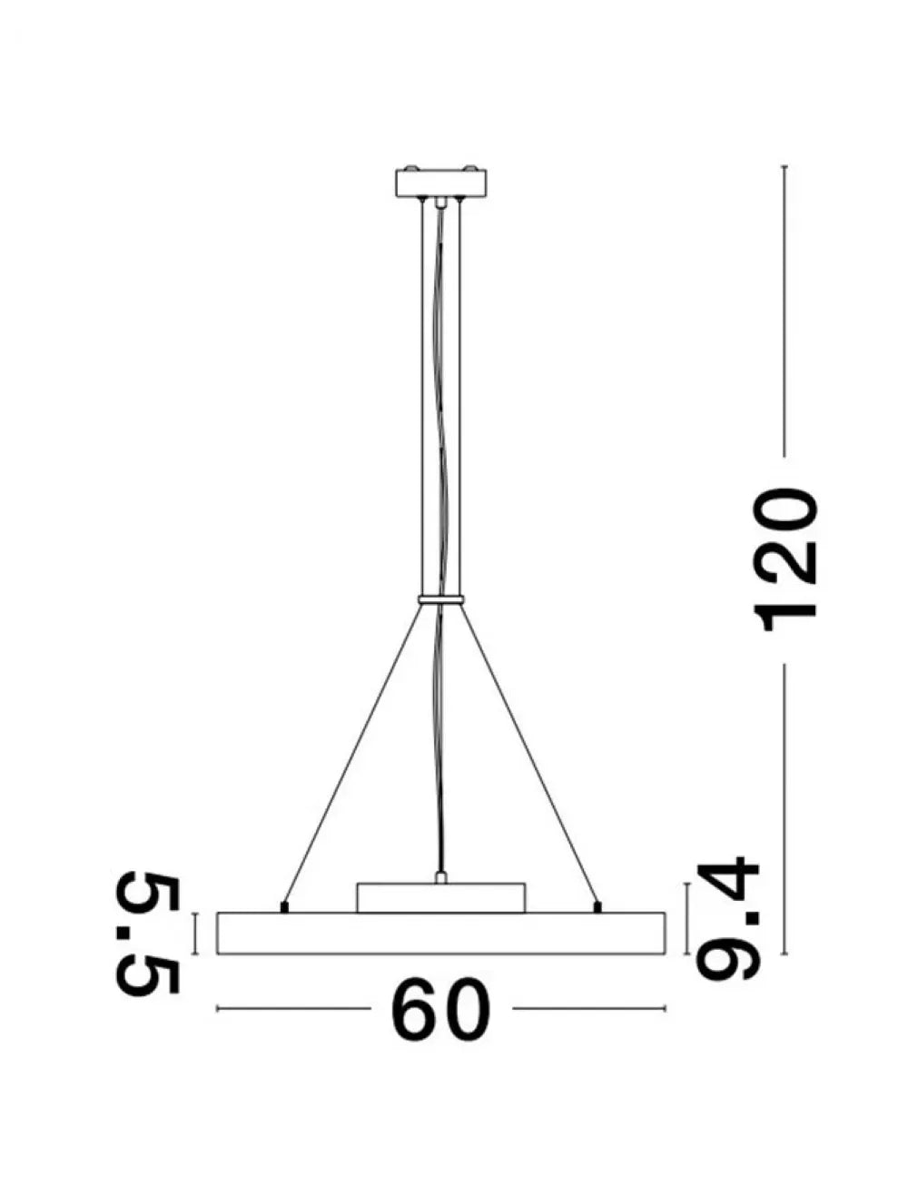 Pendul din Aluminiu Alb H5,5-120xL60cm IP20 40W 4491lm 2700-6000k PERFECT