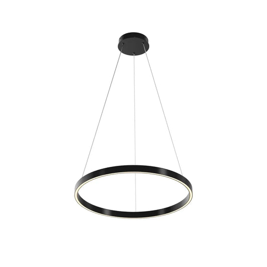 Lustra din Aluminiu Negru si Silicon Alb H120xD60cm Rim