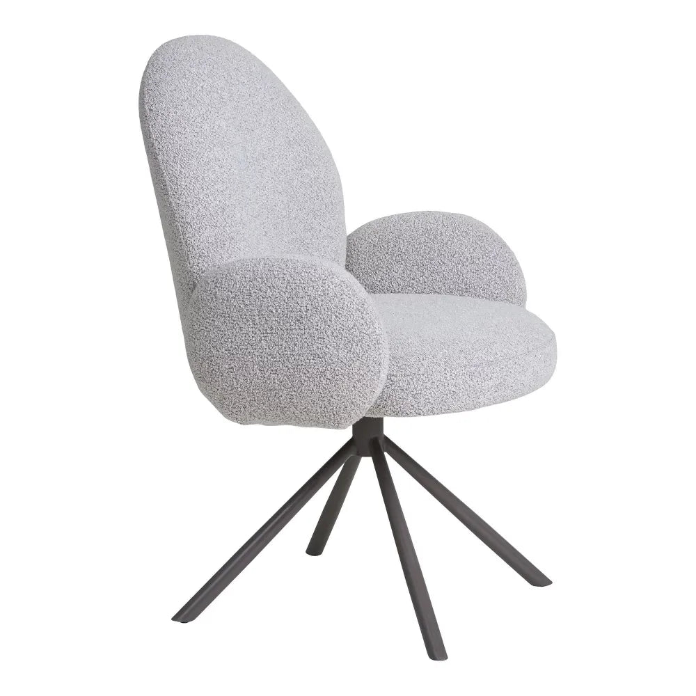 Scaun din Metal Gri si Stofa boucle Gri H91.5xL65xA69cm Lana