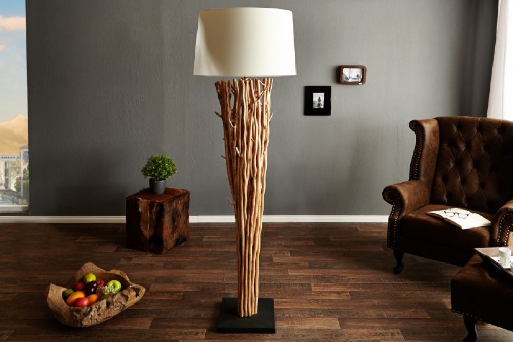 Lampa de podea din Lemn masiv Maro D55xH175cm Driftwood Euphoria
