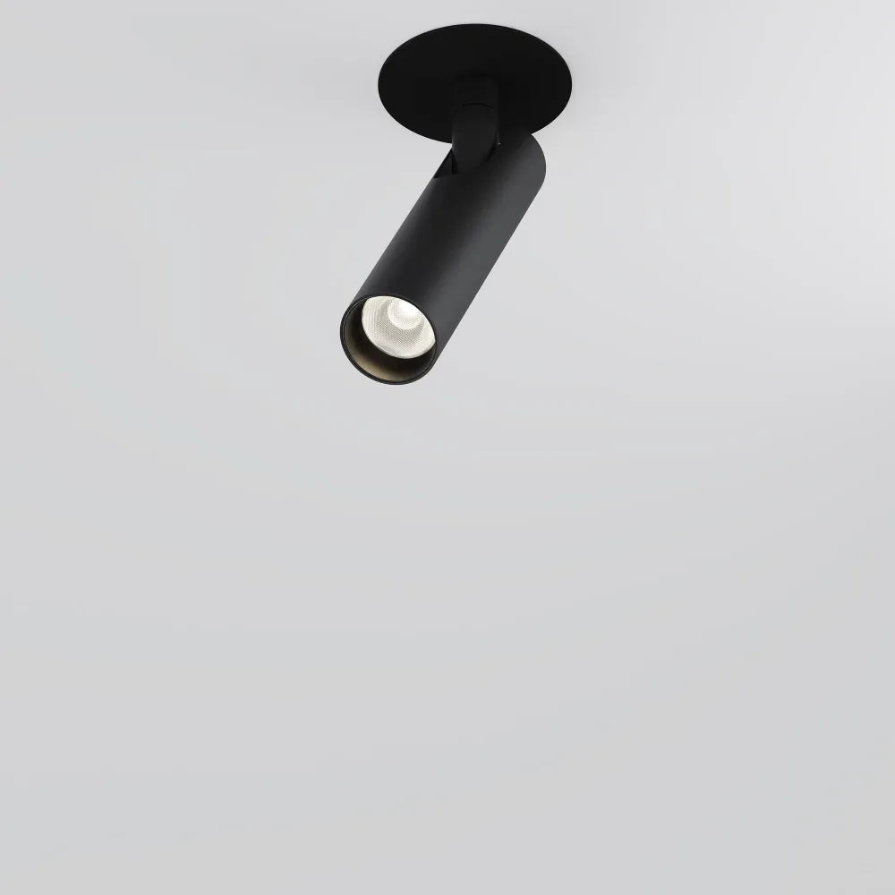 Spot incastrat din Aluminiu Negru H15.1xD3cm 6W 330lm 3000k Focus T