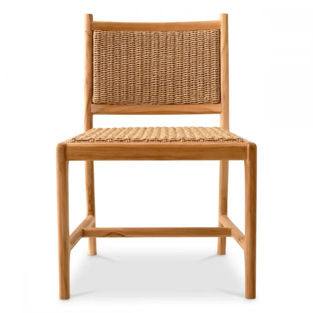 Scaun de exterior din Lemn de tec Maro si Polietilena Maro H84xL56.5xA57cm Pivetti Eichholtz