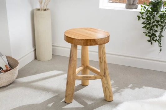 Taburet din Lemn de tec Maro H45xL30cm Bali