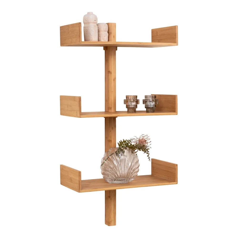 Raft de perete din Lemn de bambus Maro L50xH102cm Villa