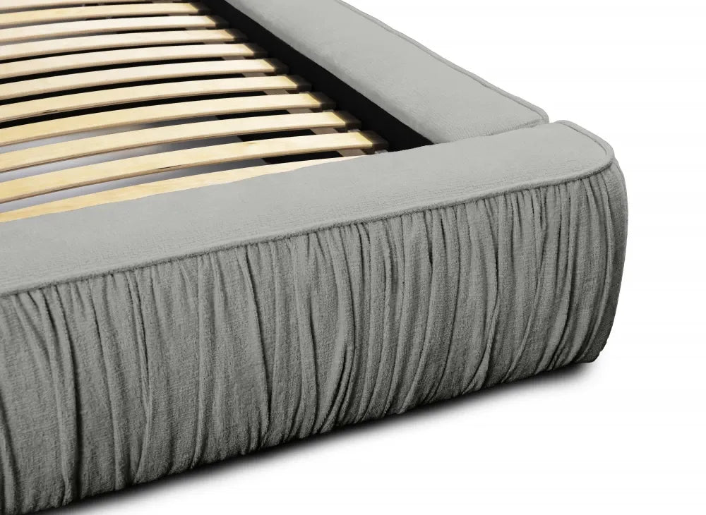 Pat 180x200cm tapitat cu Chenille Gri Naomi