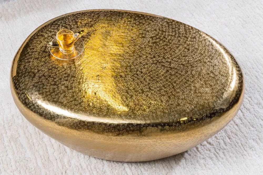 Masuta de cafea din Metal Auriu L75xH34cm Stone