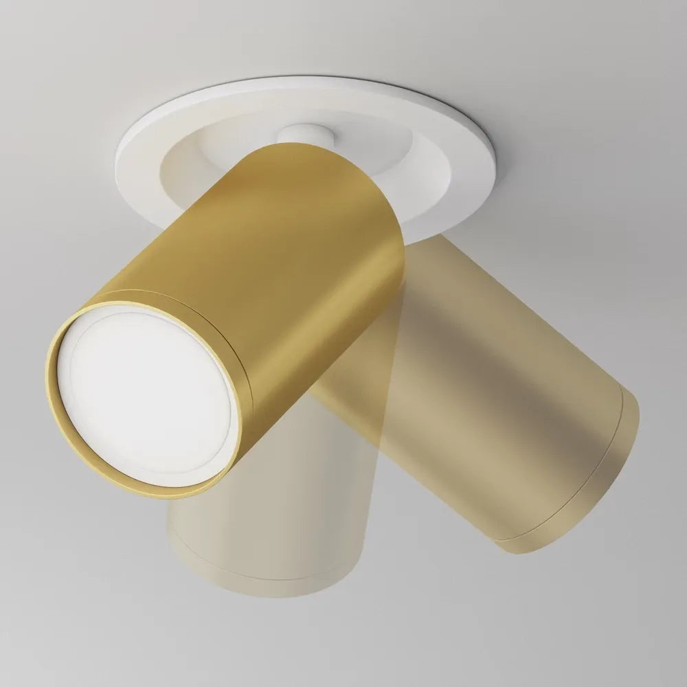 Spot incastrat din Aluminiu Alb/Auriu mat H12xD5cm IP 20 GU10 10W FOCUS S