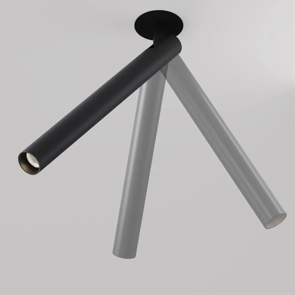 Spot incastrat din Aluminiu Negru H32.6xD3cm 6W 300lm 3000k Focus T