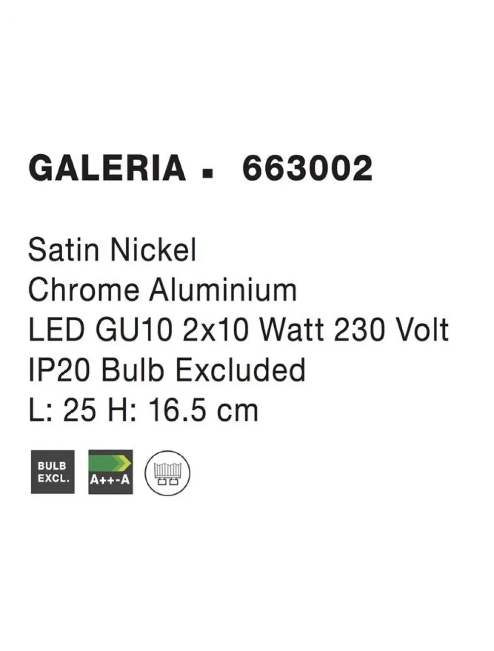 Plafoniera structura din Metal Argintiu si abajur din Metal Argintiu H16.5xL25cm IP20 GALERIA
