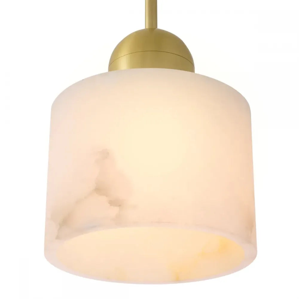 Pendul din Metal Alama si Alabastru Alb H24xD20cm Etruscan Round Eichholtz