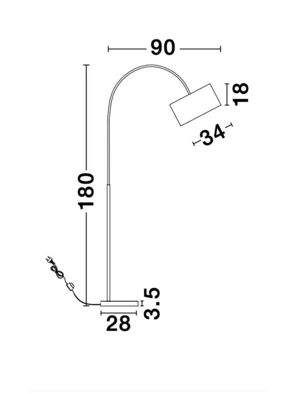 Lampa de podea structura din Aluminiu Negru si abajur din Textil Negru H180xL90cm IP20 SAMA