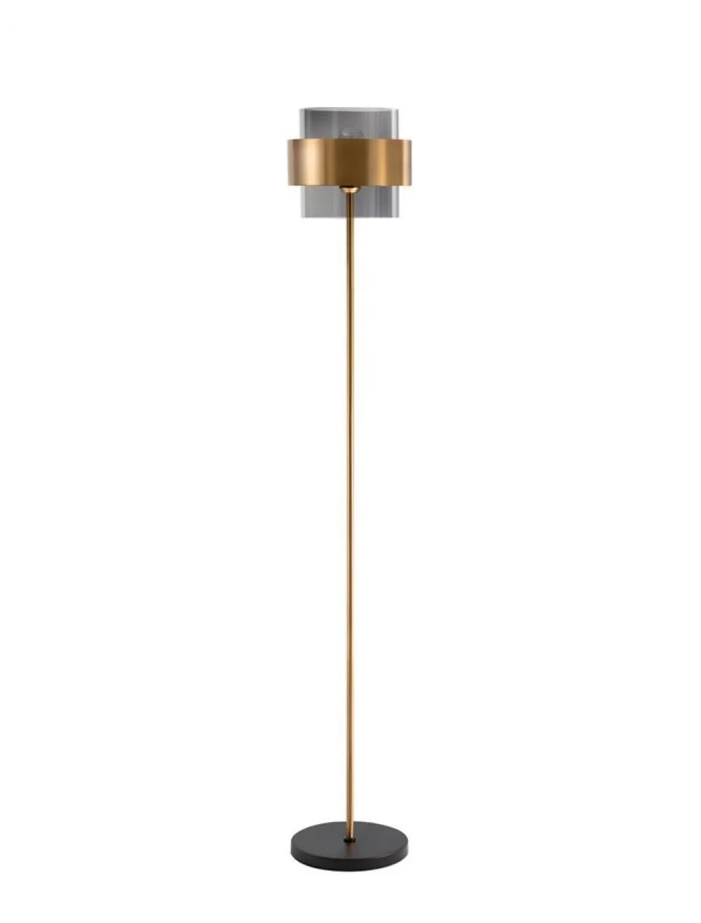 Lampa de podea structura din Metal Auriu si abajur din Sticla Fumuriu H154xL25cm IP20 SIANNA