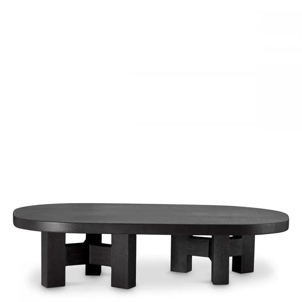 Masuta de cafea Asimetrica din Lemn de meranti Negru L146.5xl99cm Libertine Eichholtz
