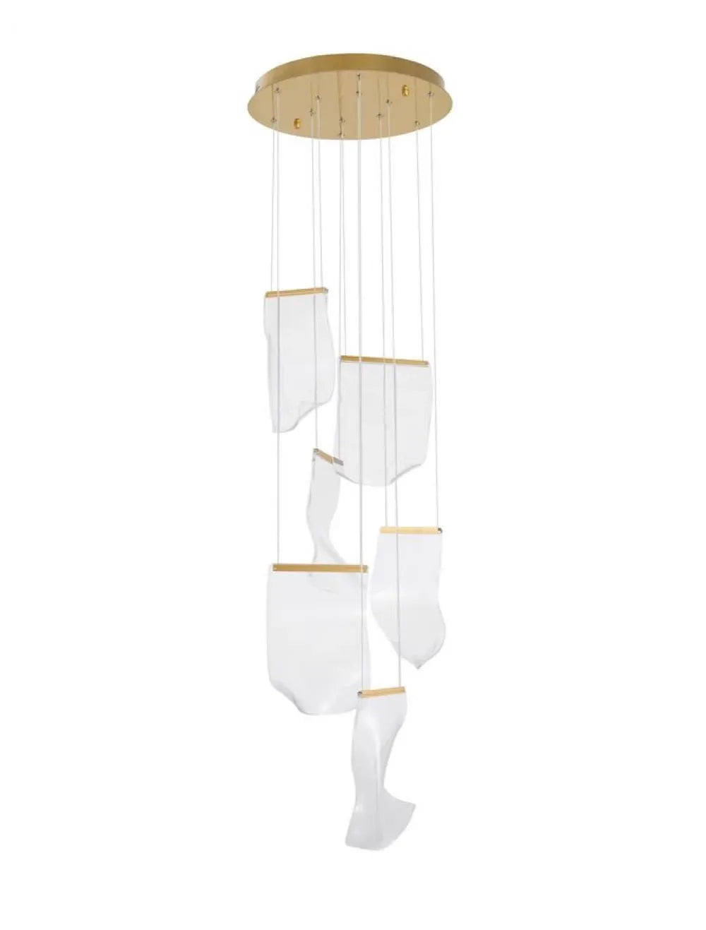 Candelabru structura din Aluminiu Auriu si abajur din Acrilic Transparent H150xL48cm IP20 39W 2473lm 3000k SIDERNO