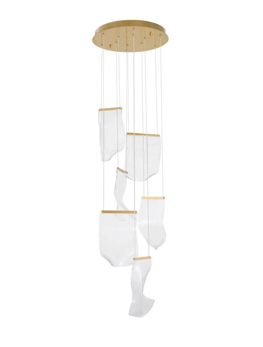 Candelabru structura din Aluminiu Auriu si abajur din Acrilic Transparent H150xL48cm IP20 39W 2473lm 3000k SIDERNO
