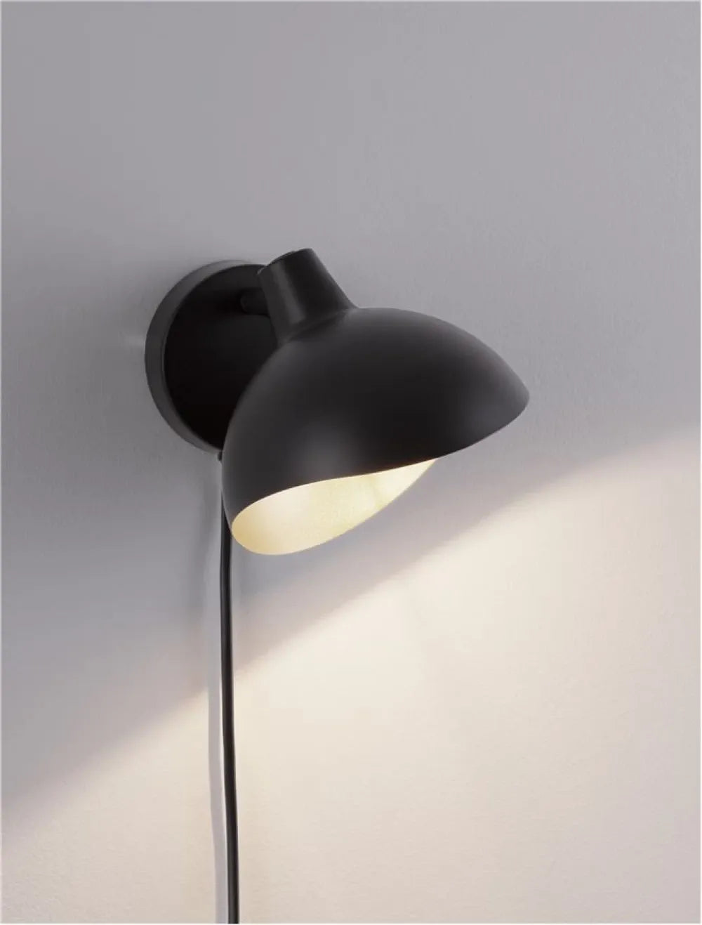 Aplica de perete din Metal Negru/Auriu H12xL15cm IP20 GETI