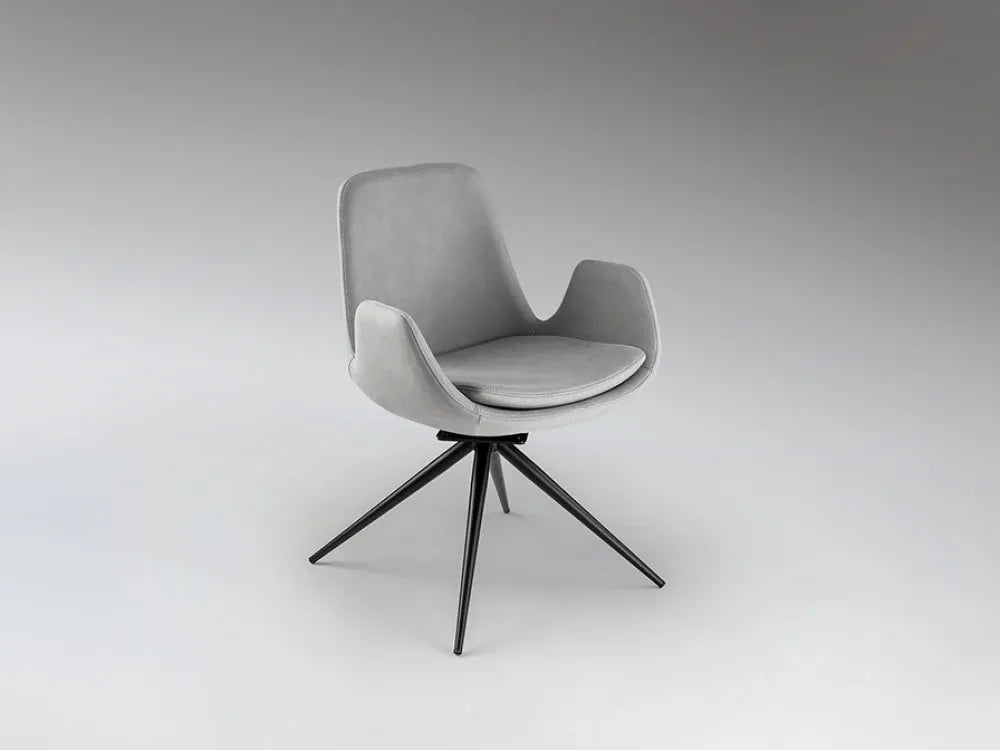 Scaun rotativ din Metal Negru si Poliester Gri L59xH80cm Zuna