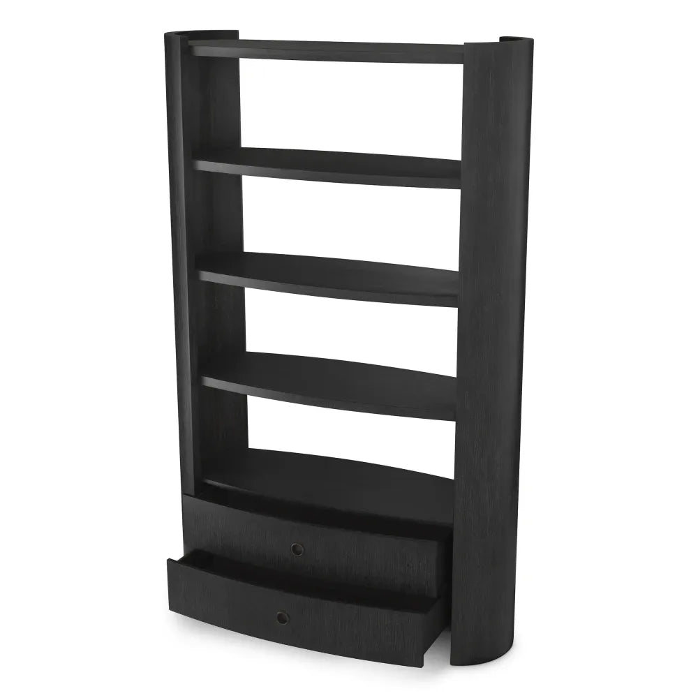 Biblioteca din Furnir de stejar Gri carbune L130xH210cm Splendora Eichholtz
