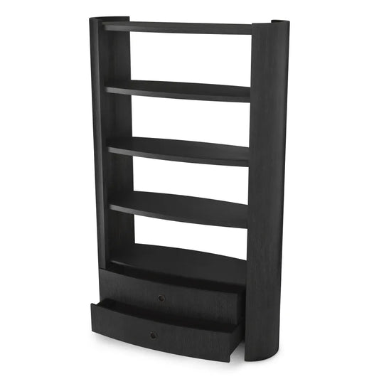Biblioteca din Furnir de stejar Gri carbune L130xH210cm Splendora Eichholtz
