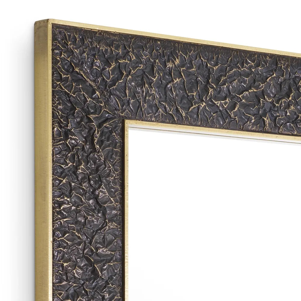 Oglinda cu rama din Metal/MDF Bronz/Alama L100xH100cm Risto square Eichholtz