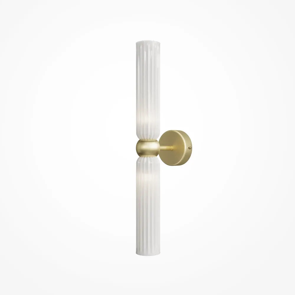 Aplica perete din Metal Auriu si Sticla Alb H43.5xD5cm Antic