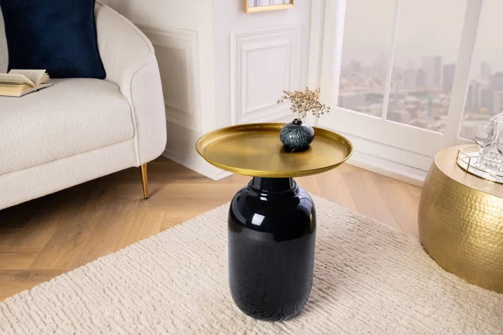 Masuta laterala din Metal Negru L40xH50cm Elegancia