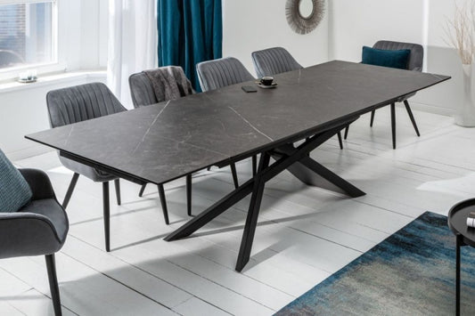 Masa extensibila Euphoria L180-220-260cm blat ceramica cu aspect grafit