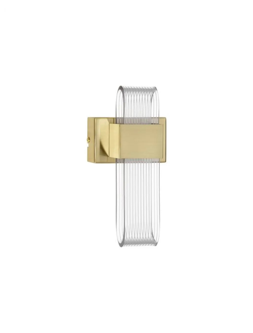 Aplica de perete structura din Metal Auriu si abajur din Acrilic Transparent H21.5xL12cm IP20 10W 413lm 3000k ARGO