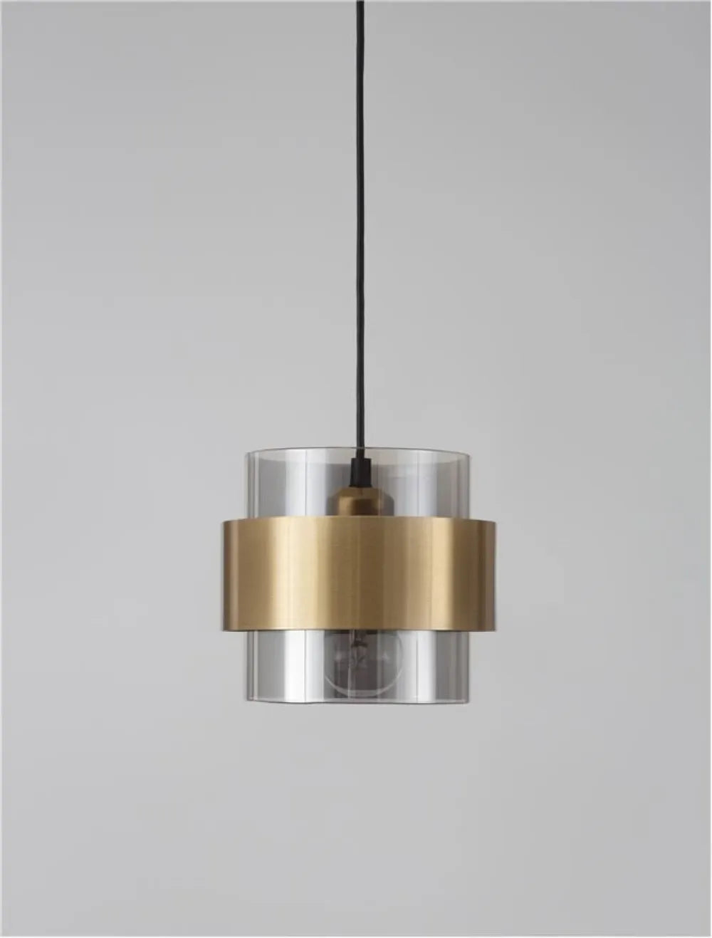 Pendul structura din Metal Auriu si abajur din Sticla Fumuriu H220xL18cm IP20 SIANNA