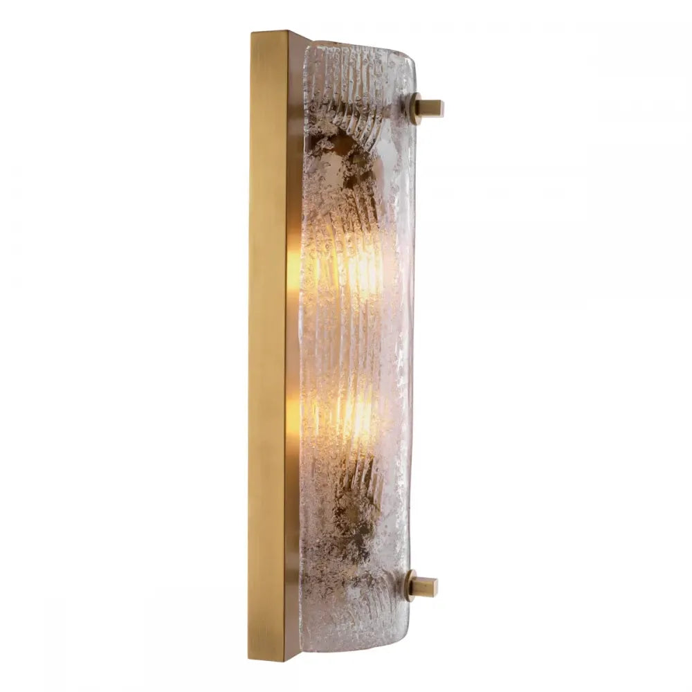 Aplica de perete din Otel inoxdabil Alama si Sticla Transparent H46xL15cm Lagos Eichholtz
