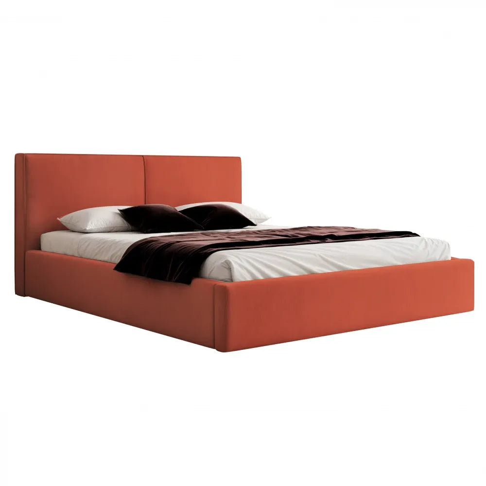 Pat 160 x 200 tapitat cu Catifea Dream velvet Rosu Noma