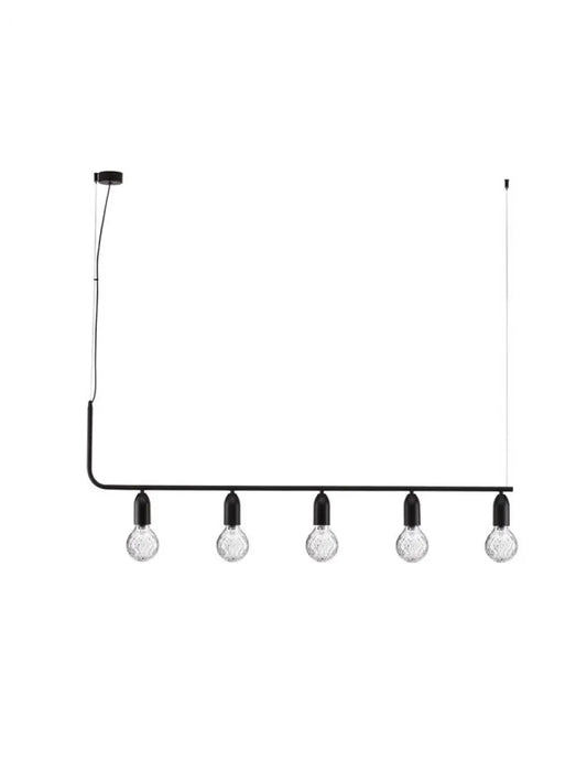 Lustra structura din Metal Negru si abajur din Sticla Transparent H120xL128cm IP20 VEDA