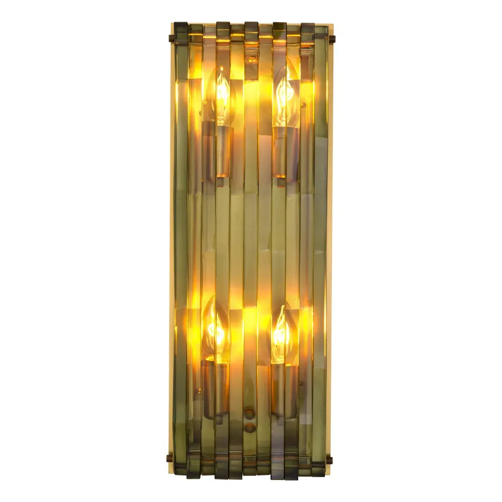Aplica de perete din Metal Alama si Sticla Verde H50xL18cm Nuvola L Eichholtz