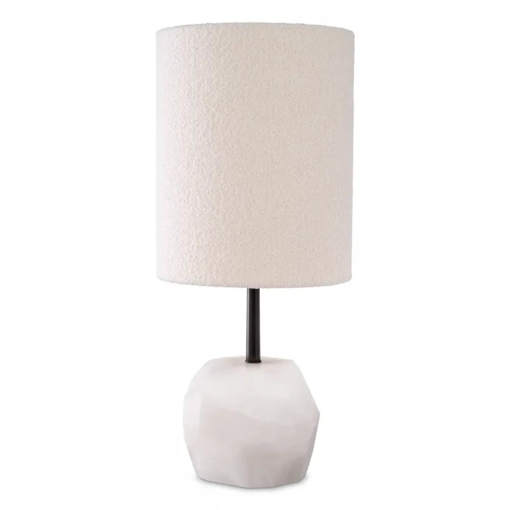 Veioza din Metal/Alabastru Bronz/Alb si Stofa boucle Alb H58xD25cm Cahaba  Eichholtz