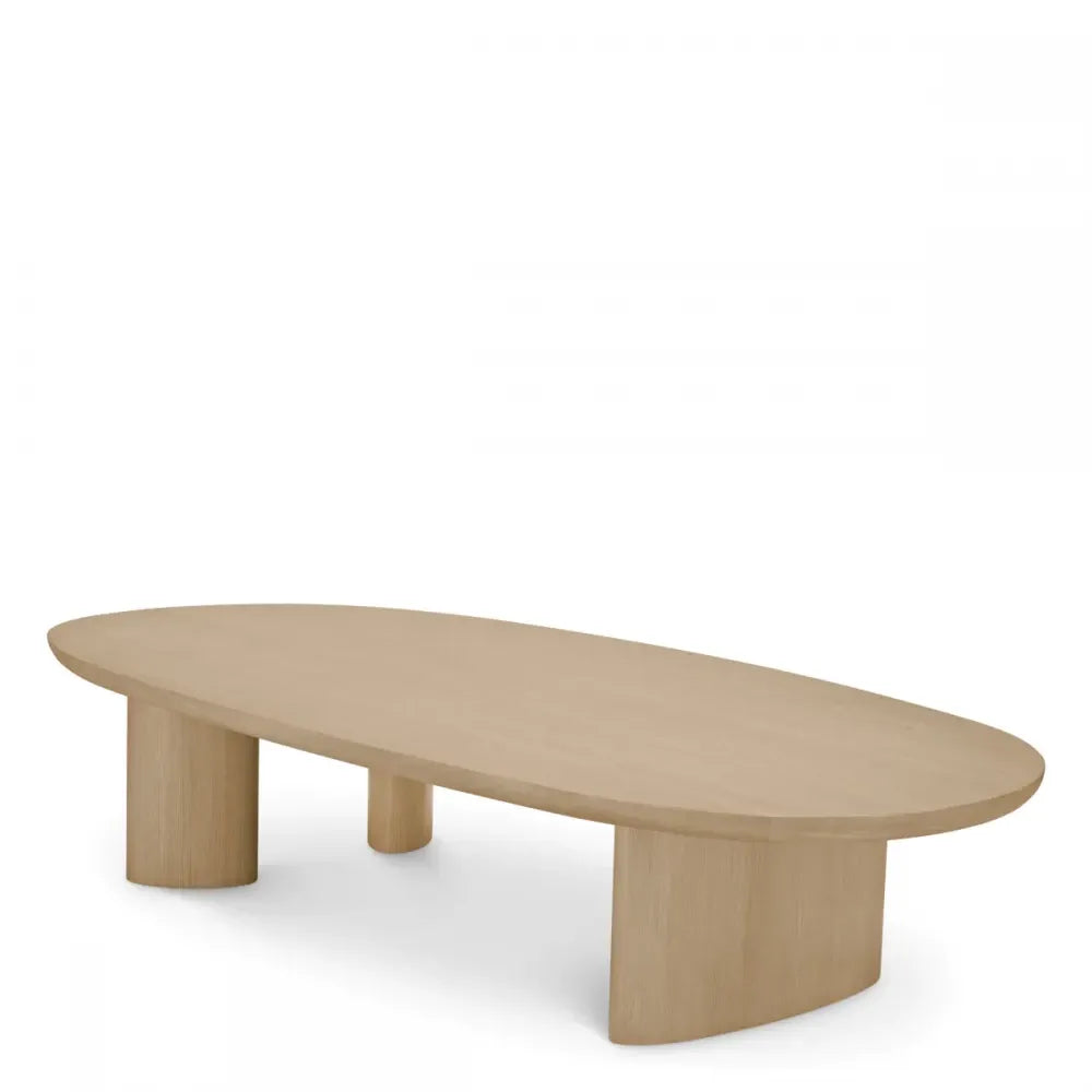 Masuta de cafea Ovala din Furnir de stejar Maro deschis L168.5xl86.5cm Lindner Eichholtz