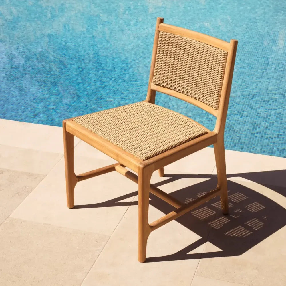 Scaun de exterior din Lemn de tec Maro si Polietilena Maro H84xL56.5xA57cm Pivetti Eichholtz
