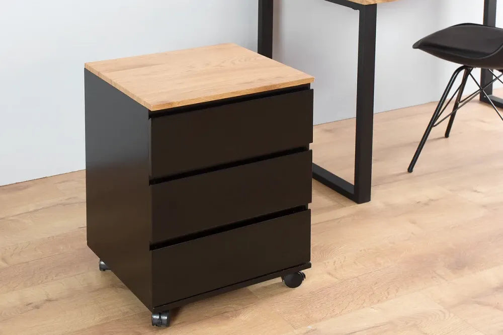 Dulapior pentru birou din MDF Maro/Negru cu roti Big deal L46xH63cm
