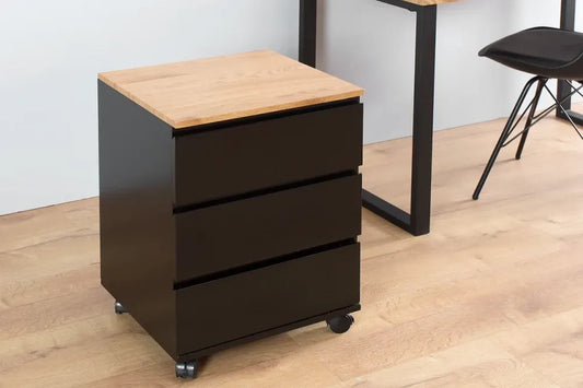 Dulapior pentru birou din MDF Maro/Negru cu roti Big deal L46xH63cm