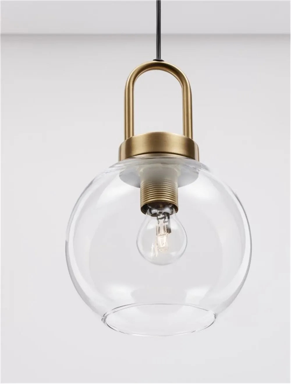 Pendul structura din Metal Alama si abajur din Sticla Transparent H230xL20cm IP20 IRVINE