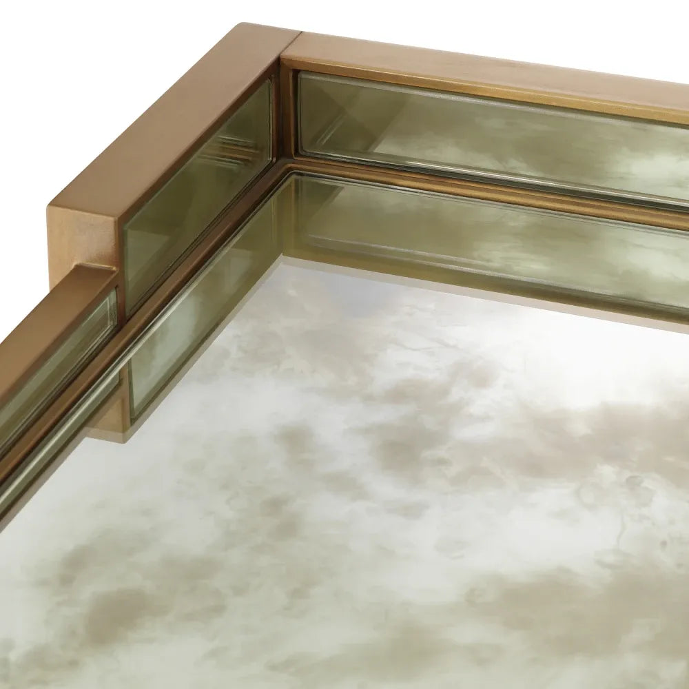 Noptiera dreapta din Oglinda antichizata/MDF/Funir de stejar L57.5xH68.5cm Nottingham Eichholtz