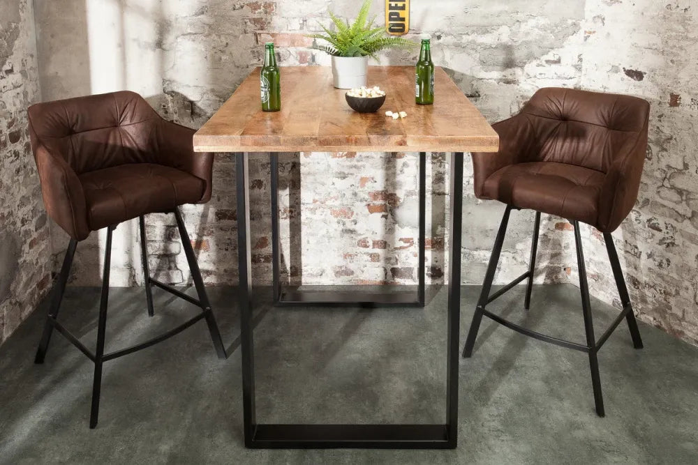 Masa bar din Lemn de mango Maro si Metal Negru L120xH105cm Iron craft