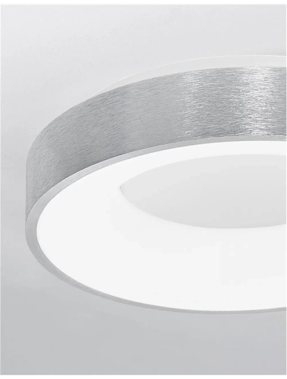 Plafoniera structura din Aluminiu Argintiu si abajur din Acrilic Alb H9xL38cm IP20 30W 1845lm 3000k RANDO THIN