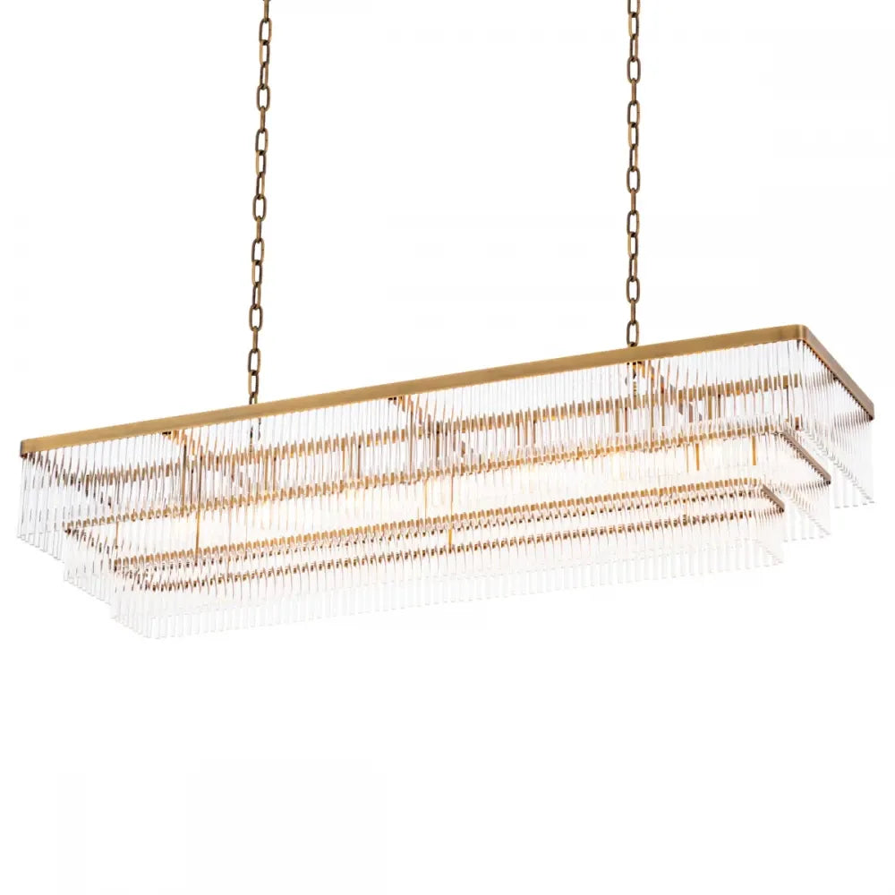 Candelabru din Metal Alama si Sticla Transparent H33xL140cm East rectangular Eichholtz
